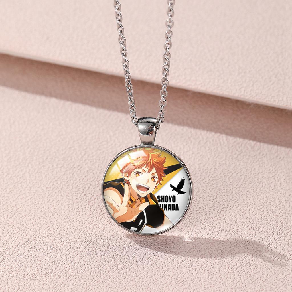 Quality Premium Hinata Shoyo Anime Necklace With Gemstone Style For Trendy Fashion Lovers