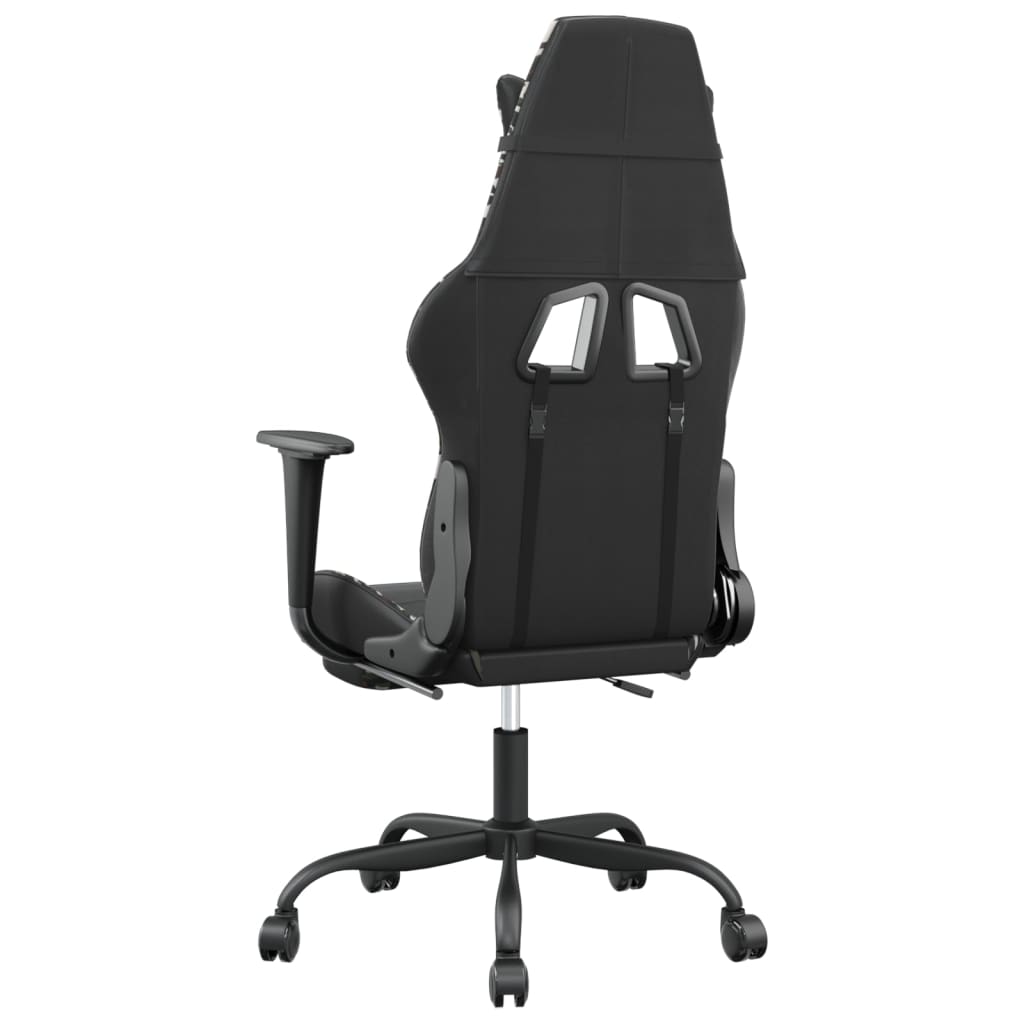 Gaming Chair with Footrest Black and Camouflage PU Leather