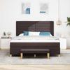 Box Spring Bed with Headboard Dark Brown 200 x 180 cm Fabric