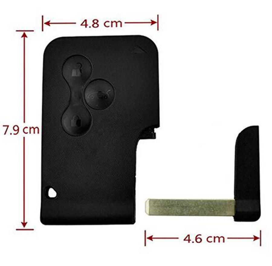 Uncut Car Remote Key 433 MHz Chip for Renault Megane Scenic Smart Card Key 3 BTN