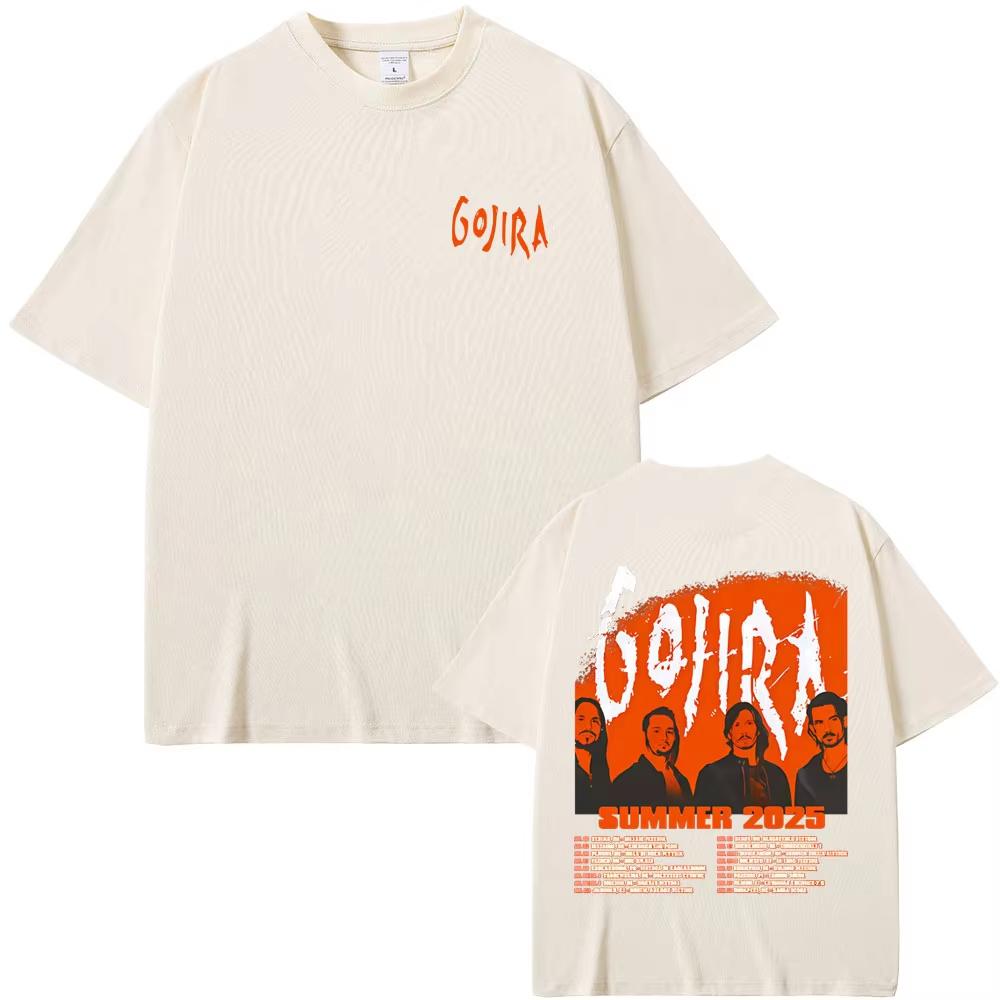 Metal Band Gojira Summer Tour 2025 T-shirts Men Women Fashion Vintage Rock T-shirts Male Cotton Oversized T Shirt 90s Streetwear