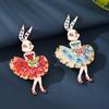 Emaille-Brosche Funkelnde Strasssteine Eingelegt Tanzender Hase Design-Pin Märchen-inspirierter Schmuck Anzüge Pullover Mäntel Accessoires