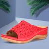 Womens Shoes Wedges Sandalias Hollow Out Solid Peep-toe Slippers
