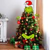 4PCChristmas Decorations For Tree - Funny Christmas Tree Ornament Thief Stole Tree Topper Head Arms And Legs For Holiday Xmas Home Party Decorations