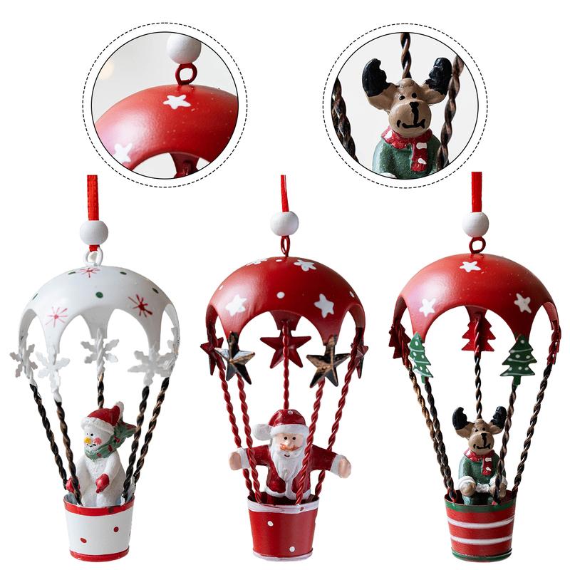 1PC Christmas Tree Ornament Pendant White Iron Hanging Pendant 6x11cm Festive Decoration For Holiday Home Or Table Display