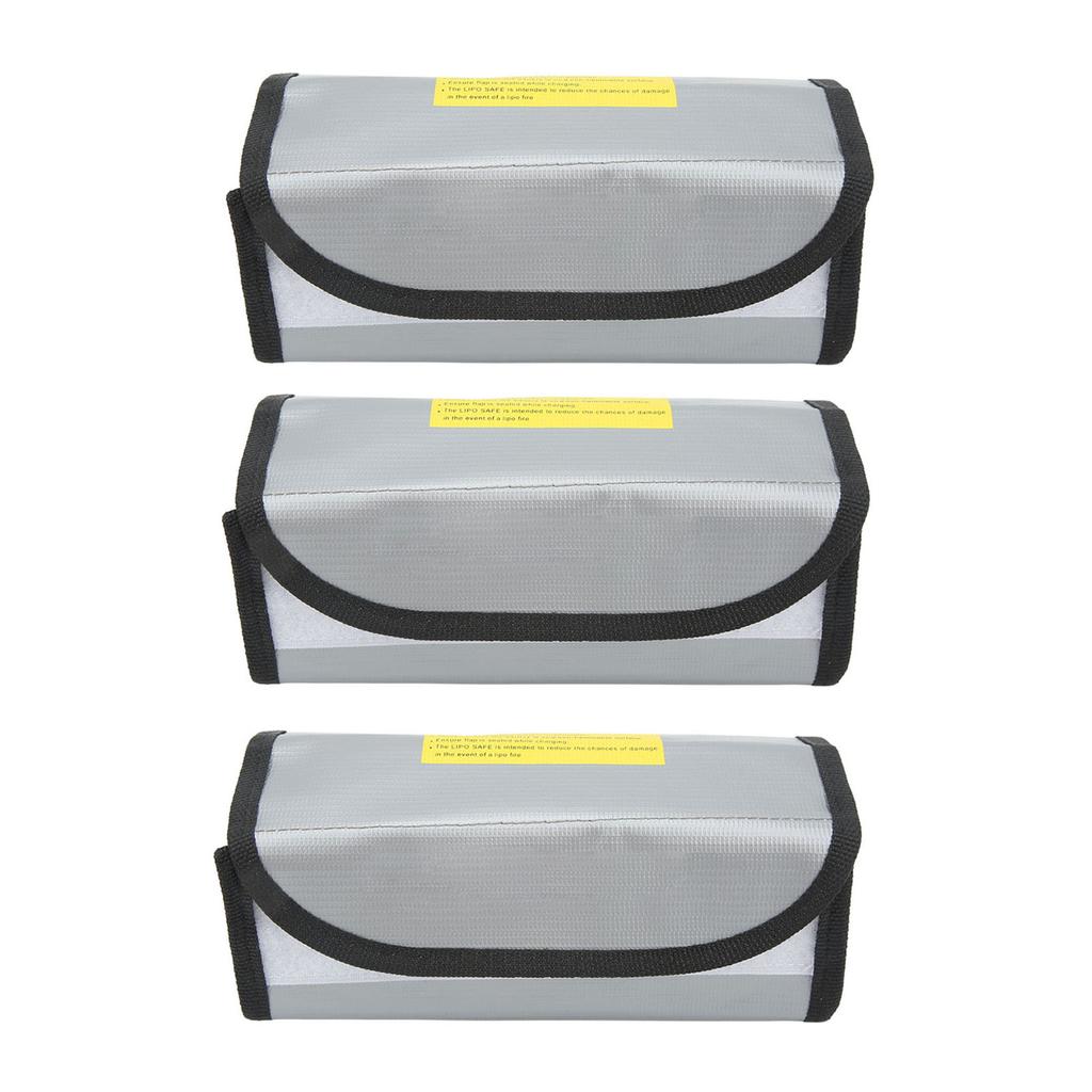 3Pcs Lipo Battery Safe Bag Fireproof Explosionproof Practical Safe Protection Bag for Storage Charging