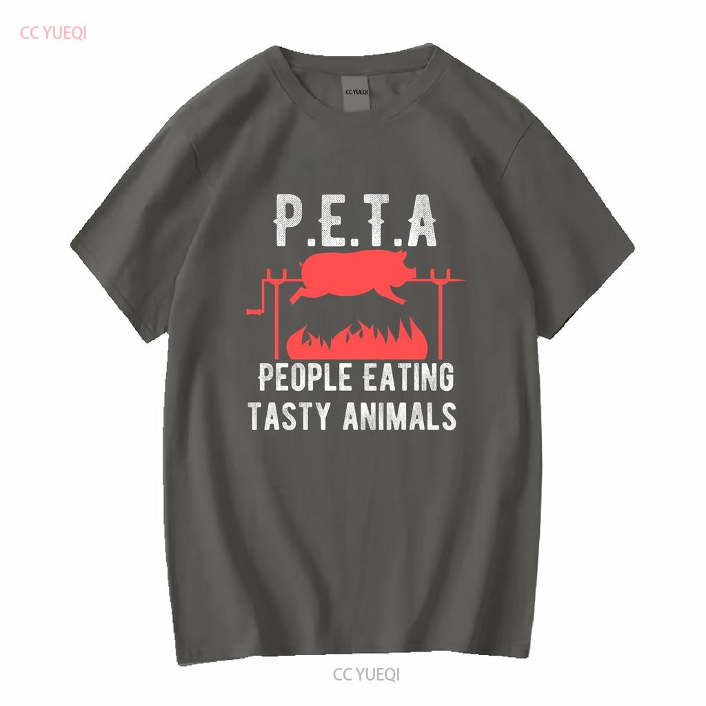 NEW Funny P E T A People Eating Tasty Animals BBQ Kids Adults Shirt S 3XL vintage Washed Stretched designer clothes Slightly