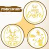 500 Pieces Easter Stickers Clear Gold Foil Design Self Sticky Bunny Gift Tags for