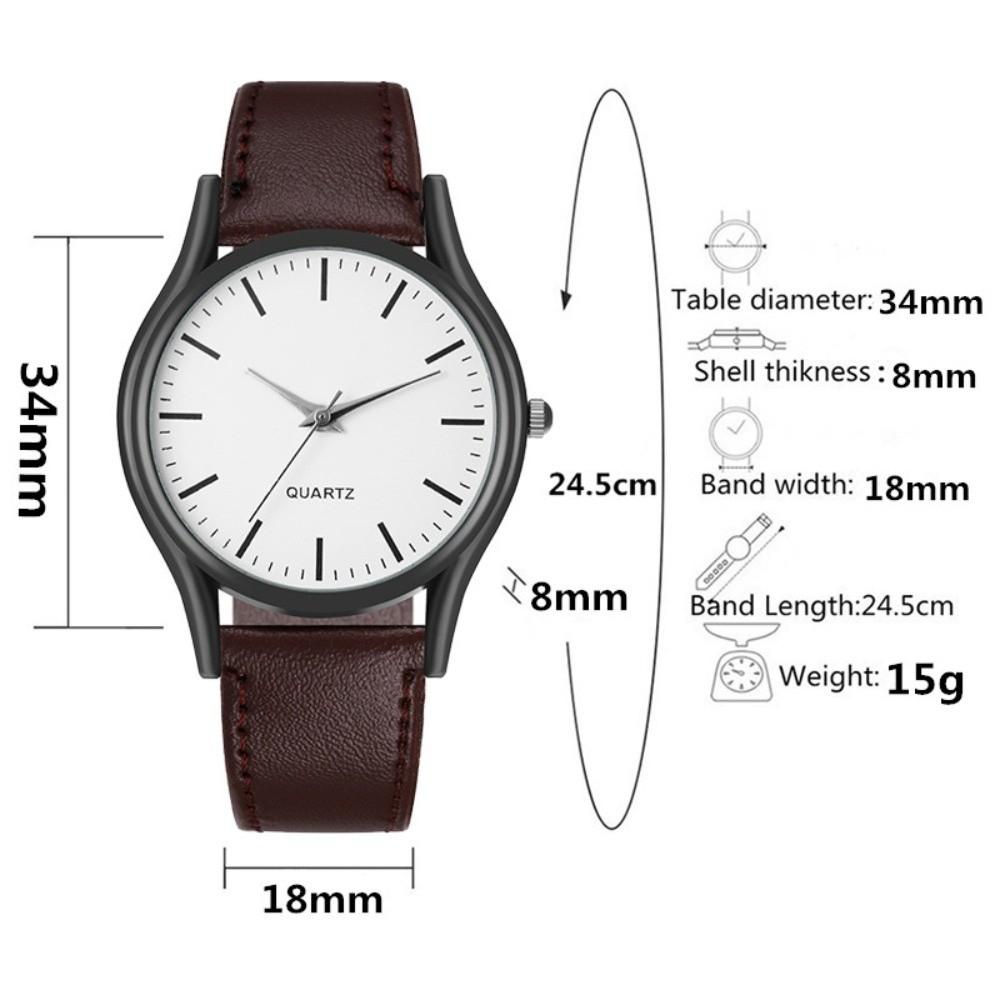 Leather Strap Quartz Watch Minimalist Classic Wristwatches Elegant Couples Watch  for Men