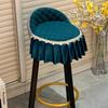 Round Chair Cover Round Backrest Elastic Armor Force Is Fixed-hair Belt, Low Back Bar Stool, Shangli Bar Chair Table Thickened