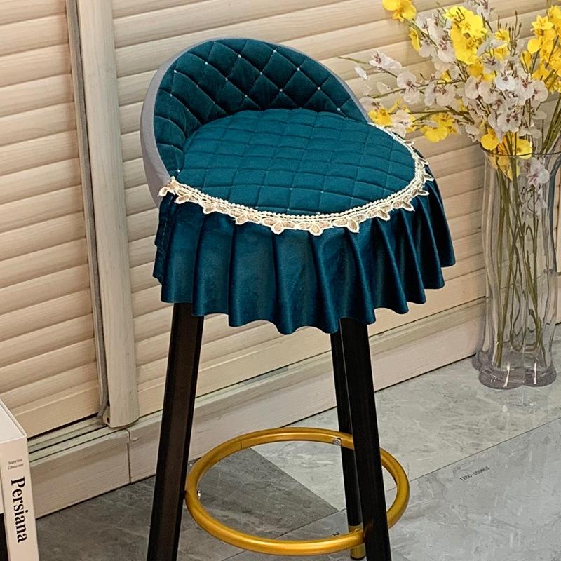 Round Chair Cover Round Backrest Elastic Armor Force Is Fixed-hair Belt, Low Back Bar Stool, Shangli Bar Chair Table Thickened