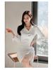 2022 Frühling Koreanische Mode Damen Slim-Fit Hemdkleid mit kleinem Revers