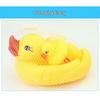Playful Yellow Duck Bath Toy Set: Mother Duck & Three Ducklings - Soft Rubber Squeeze & Squeak