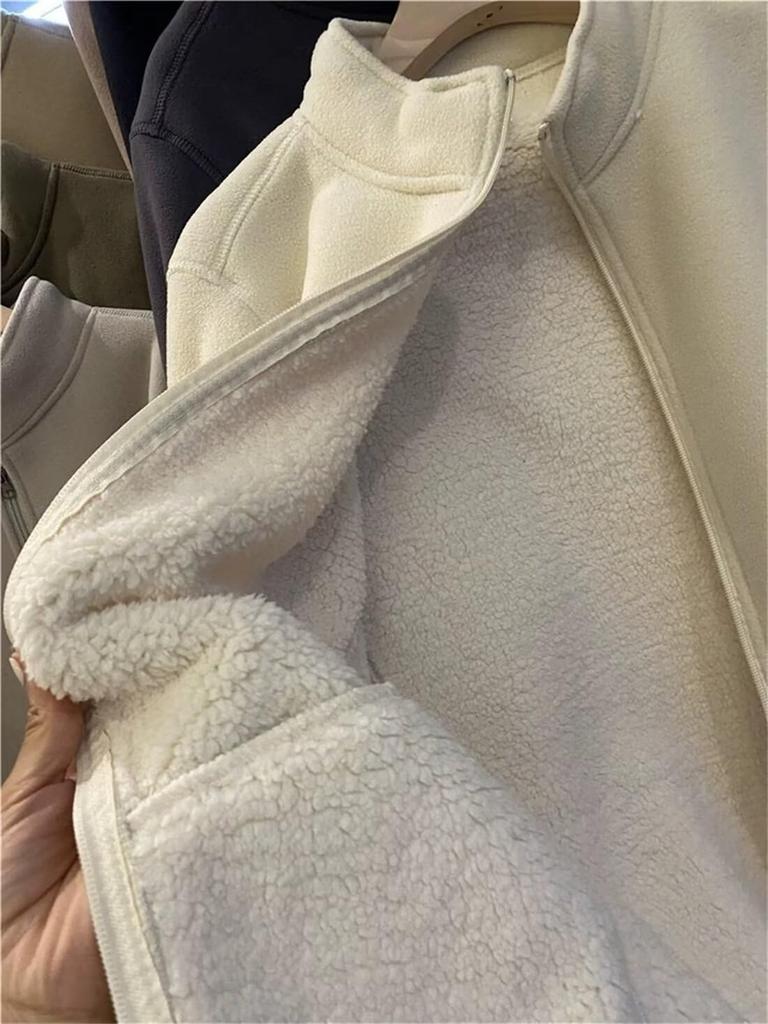 Vasarhely Fleece Plus Boa Cold Weather Winter Women's Jacket, Size, Brushed-Lined, Jacket, Lightweight, Warm, Soft, Coat, Casual, Commuting, Spring,