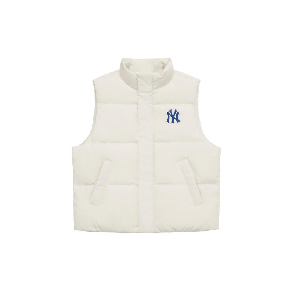New MLB Preppy Style Collection New York Yankees FW24 Down Vest Unisex Dark Cream 3ADVV1046-50CRD