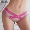 Women's Sexy Low-Rise Briefs Sheer Lace-Trim Underwear with Bow Fitted Color-Block Triangle Panties In Pure & Seductive Style