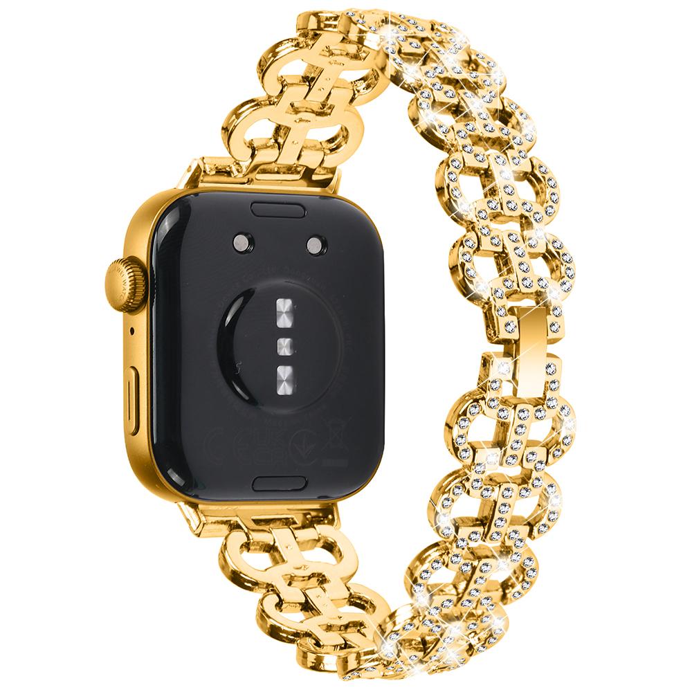 

Для Huawei Watch Fit 3 Металевий ремінець для годинника Форма гарбуза Страз Запасний ремінець Gold