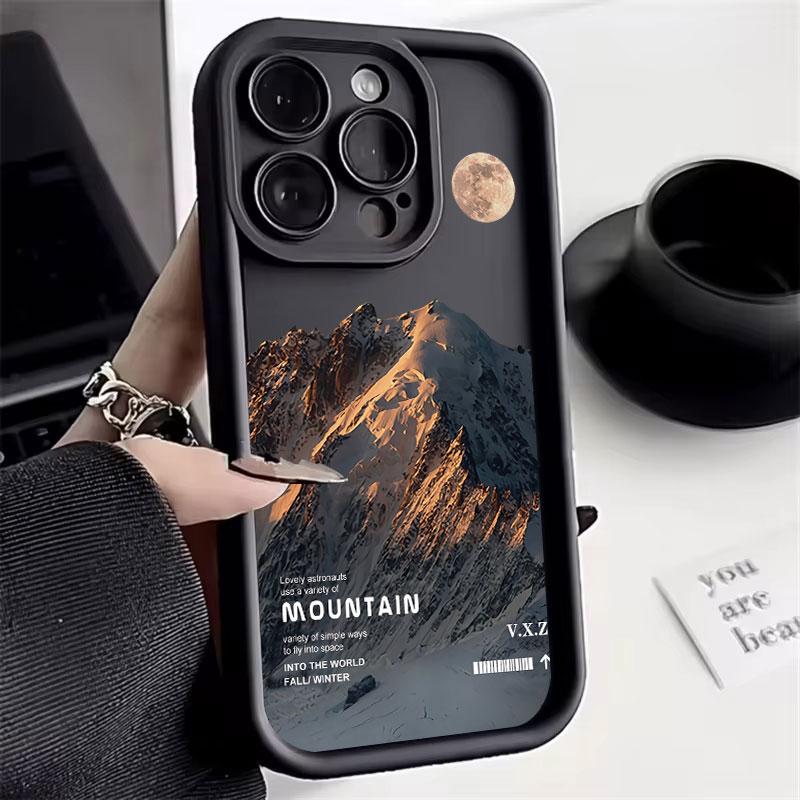 

Moonlit Mountain Road Art Phone Case for iPhone 17 16 15 14 13 12 11 Series Pro Max Plus Double Layer Protection iphone 16 Plus