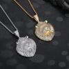 Lion Head Pendant Hip Hop Jewelry Micro Pave Zirconia Statement Necklace