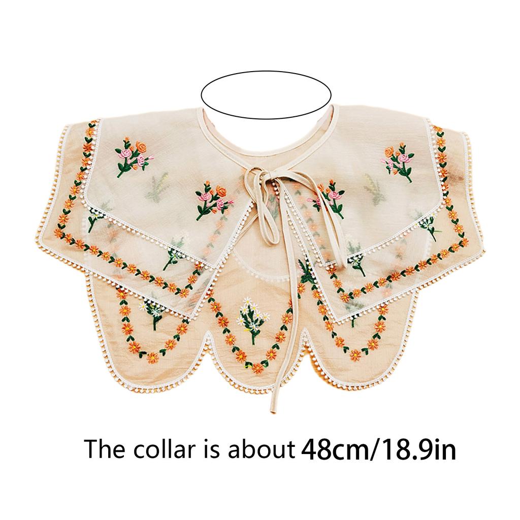 False Collar Women Detachable Collar Dickey Collar Hanfu Shoulder Warp Collar Embroidery Collar Lace Up Neckline