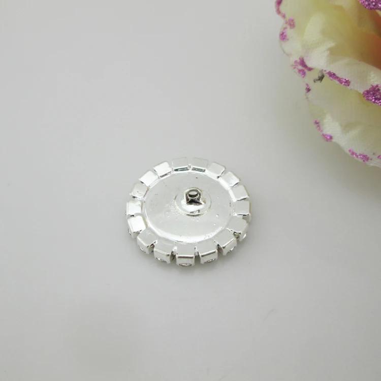 5pcs Round Clear Rhinestone 16 Colors Pearl Metal Shank Buttons (21mm)