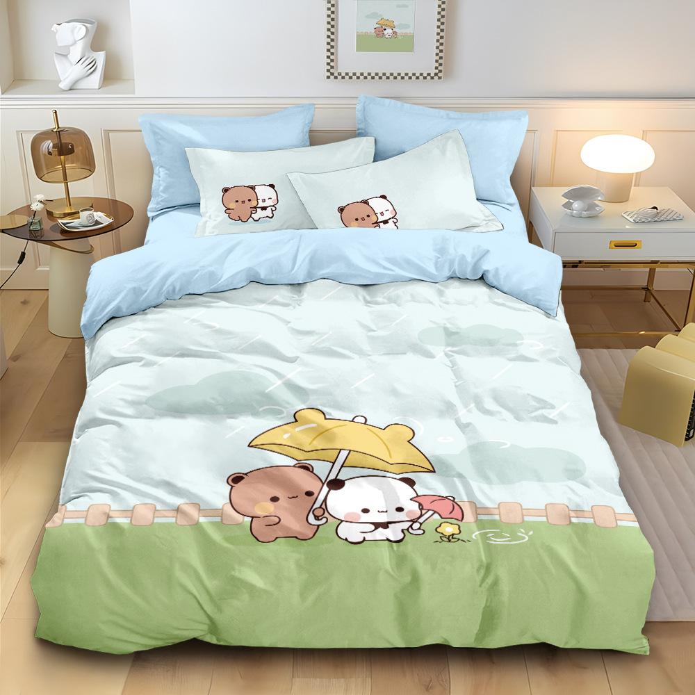Ensemble de literie Bubu et Dudu pour enfants adultes Adultes, Ensemble de housse de couette mignon Bubu Dudu avec taies d'oreiller 50x75cm Plusieurs tailles 135X200CM-2PCS