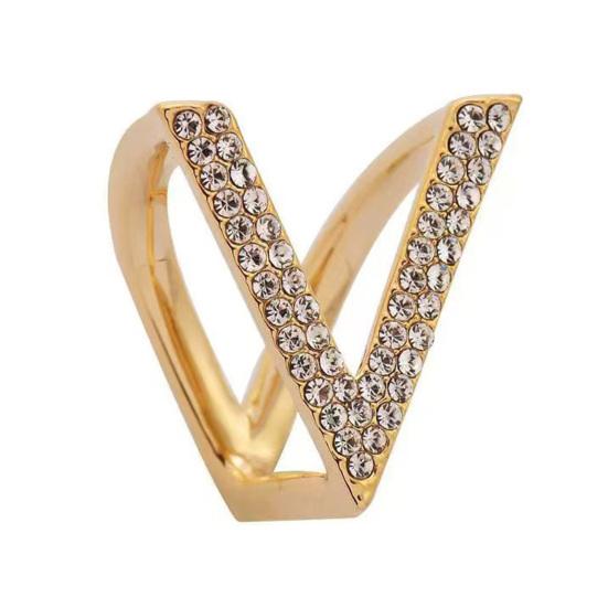 

Scarf Button Sparkling Rhinestones Three-Ring Scarf Buckle Versatile Scarf Shawl Fastener Fashion Accessory золотистый