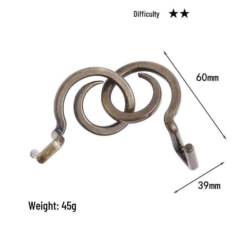 Intelligence Puzzle Zinc Alloy Disentanglement Rings - Unlock Nine Linked Rings Kongming Luban Lock Educational Toy
