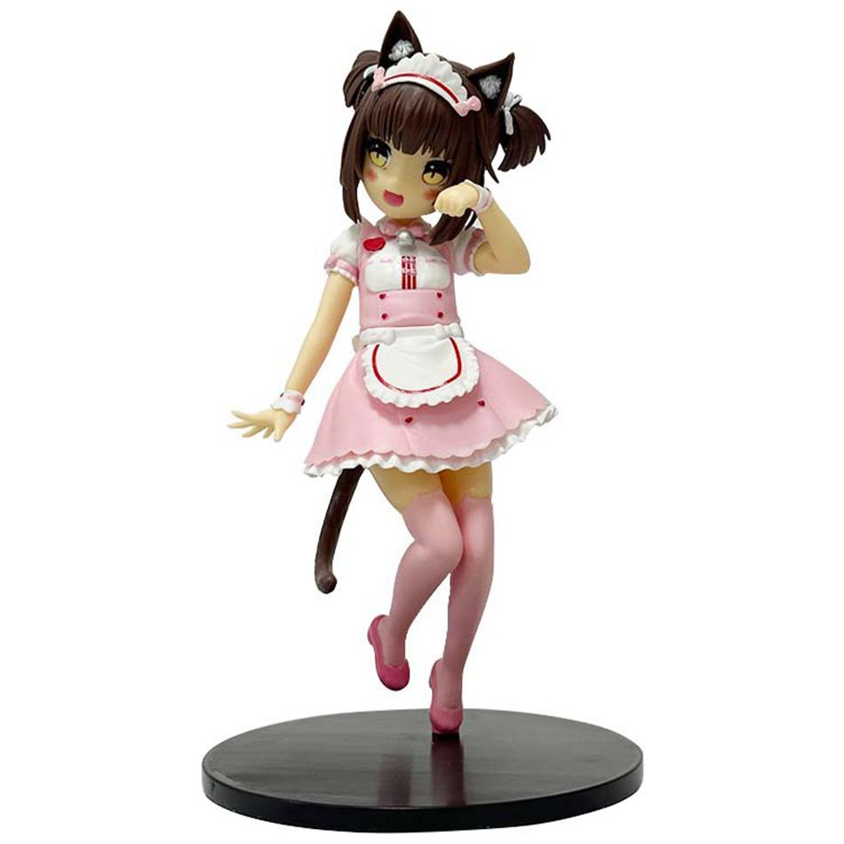 2 uds 18cm  figura de anime kawaii chica chocolate Linda figura de acción sirvienta vainilla colección de figuras modelo