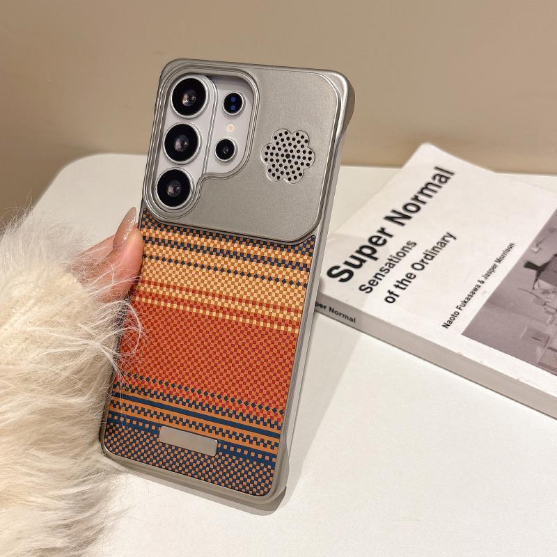 

For MagSafe Frameless Hard PC+PU Leather Phone Case For Samsung S26 Ultra S24 S22 S23 S25 Ultra Plus FE A57 A56 A55 A37 A36 A35 Galaxy A55 5G темно-коричневого кольору