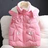 Giacca Gilet con Cappuccio Largo da Donna, Cappotto Imbottito in Cotone Autunno Inverno, Capispalla Senza Maniche alla Moda