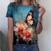 Καλοκαιρινό Γυναικείο T-Shirt με 3D Εκτύπωση, Στρογγυλή Λαιμόκοψη, Μοντέρνο, Ευέλικτο, Διαπνέον, Τάση, Casual