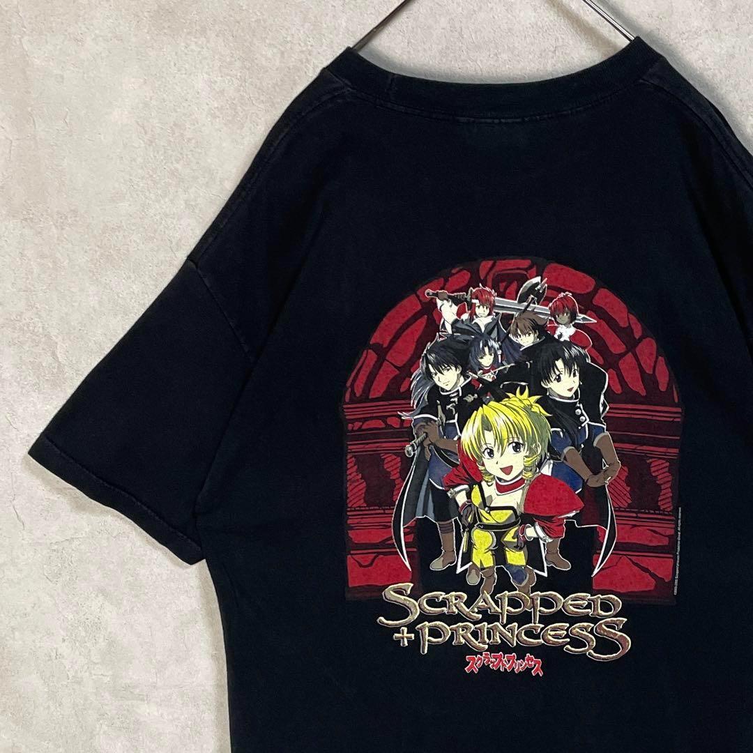 

[USED] Vintage 00s Scraped Princess Short Sleeve Shirt, Anime, Manga, Black