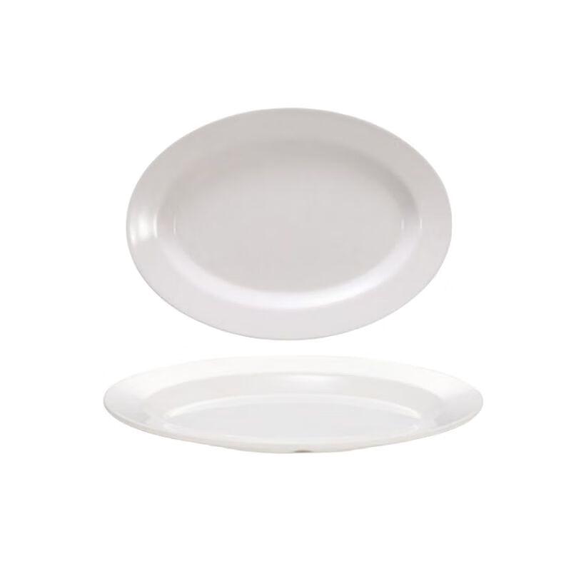 Qianxing Weißes Melamin Ovale Speise- & Fischteller