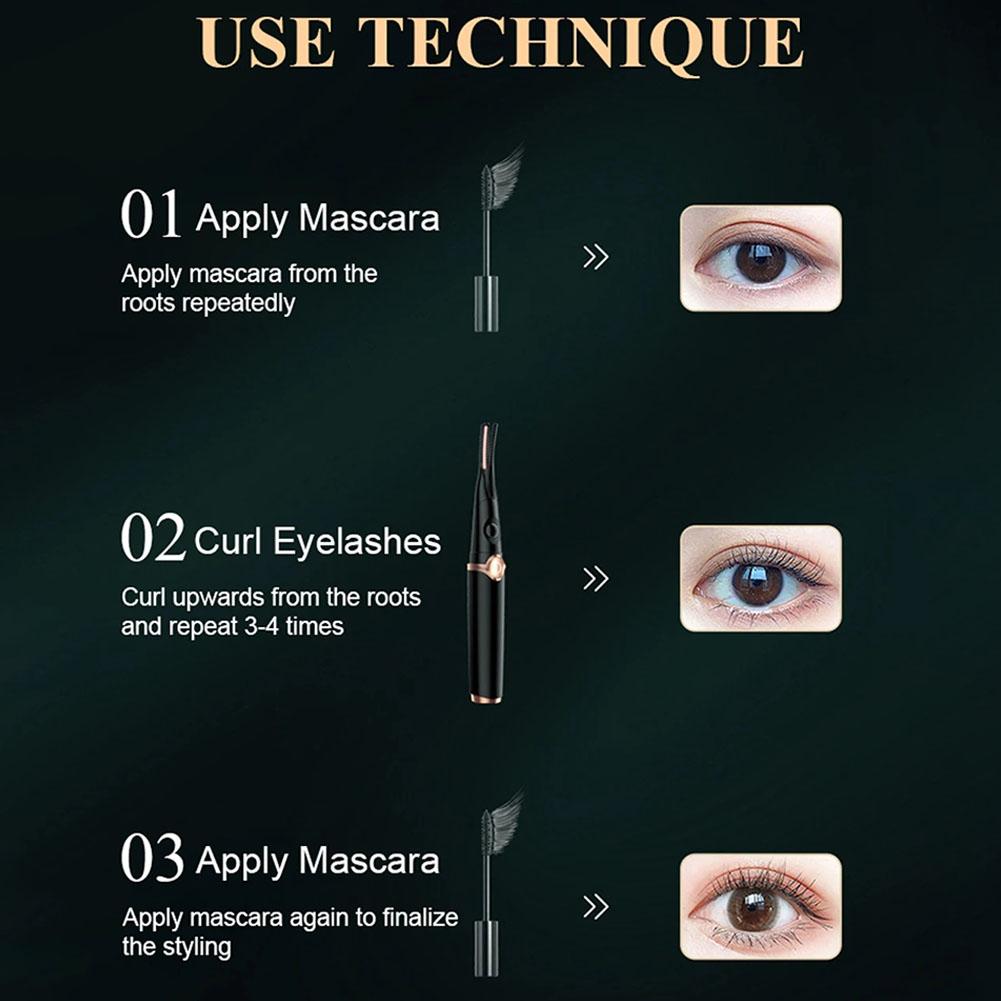Elektryczna podgrzewana zalotka do rzęs, naturalne podkręcanie rzęs, szybkie nagrzewanie, długotrwałe, profesjonalne elektryczne klipsy do rzęs