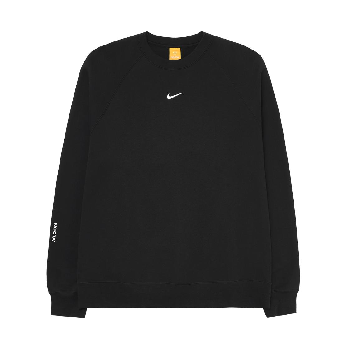 Nike X Nocta Fleece Cs Crew Logo Удобная мягкая толстовка с длинным рукавом Мужская толстовка черная FN8160-010 XL