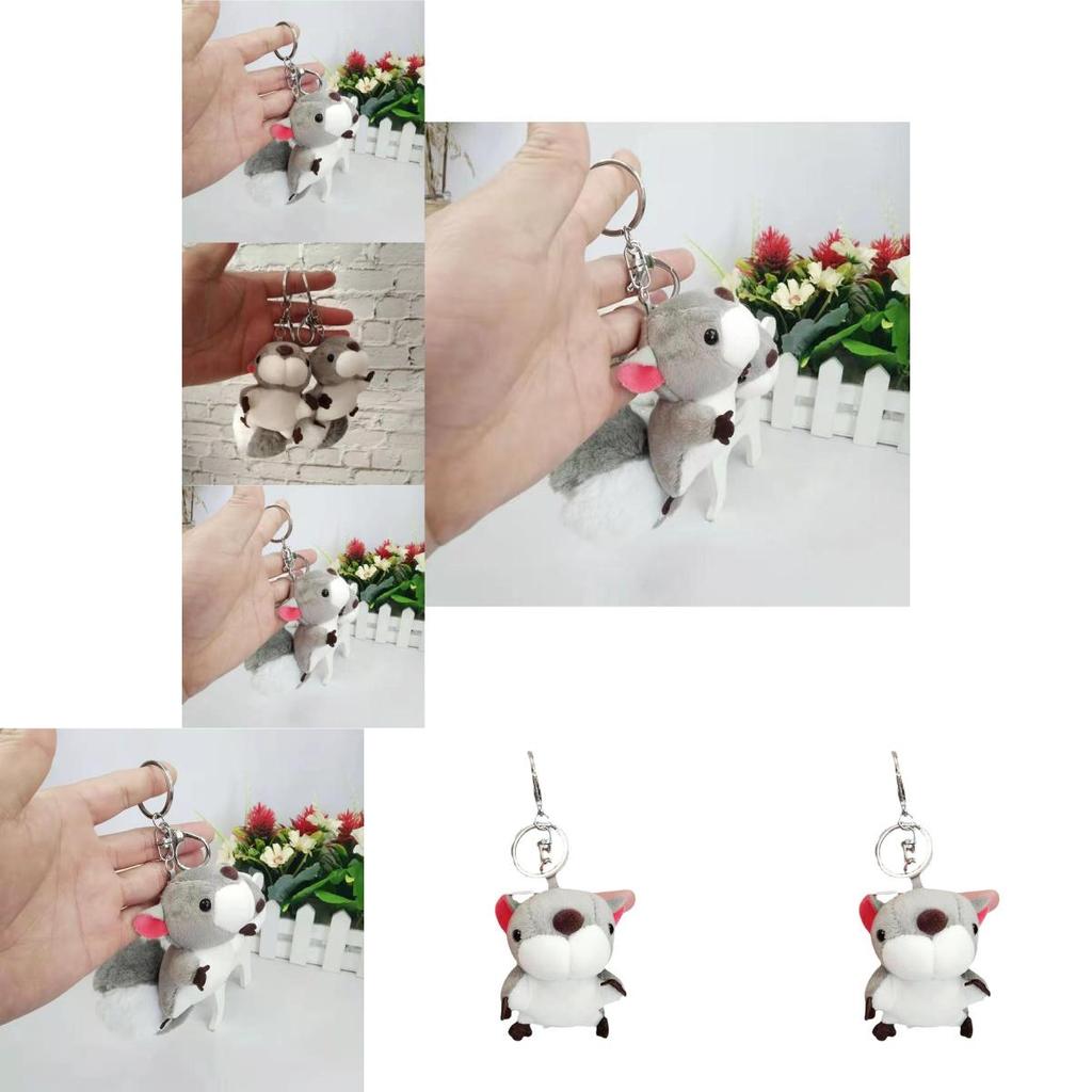 Delightful Gray Squirrel Plush Keychain Cute Accessory For Cars And Personalized Gifts