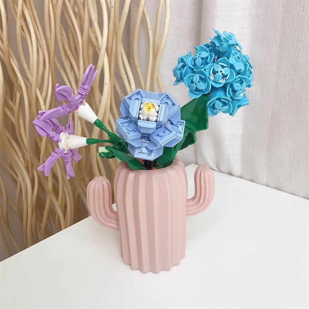 Flower Bouquet Building Blocks Kit Creative DIY Flowers Block Toys Set Gift for Kids Girls Friends Adults Beautiful Home Decor