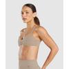 Gymshark Elevate Ruched Sports Bra Lifestyle Brown B3b3e Nc0s