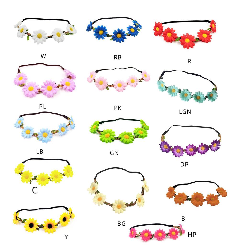Unique Floral Wreath Daisy Hair Accessories Elastic Flower Headband Headwear For Festivals And Weddings Halloween Party