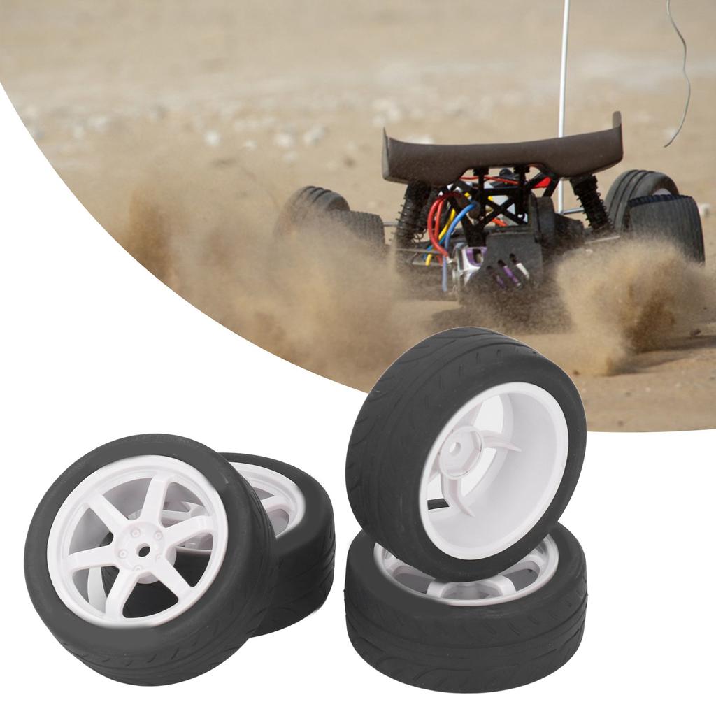 4 Pcs RC Car Tires Rubber Plastic RC Car Wheel for 01 02 XV01 XV02 1Celsius10 Remote Control Vehicle