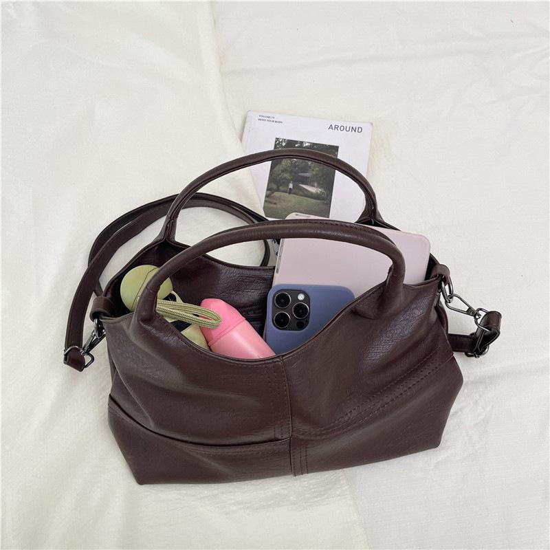 2026 Textured Soft Leather Handbag for Women High-End Light Luxury Thickened Large Capacity Fashiable Women's Bag