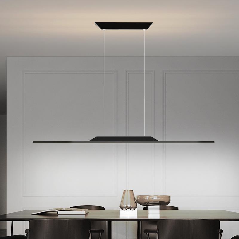 Nordic Minimalist LED Pendant Light - Sleek, Single-Line Design for Dining Room, Study, Bar, or Office.