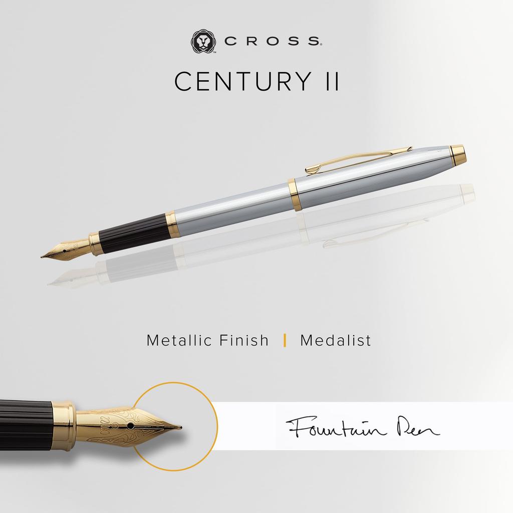Cross Fountain Pen M Medium Nib Century 2 3309M Medalist Official Import