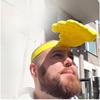 New Creative Palm Sunshade Hat with Printed Designs - Funny Outdoor Sun Protection Hat with UV Protection, Yellow Funny Headwear