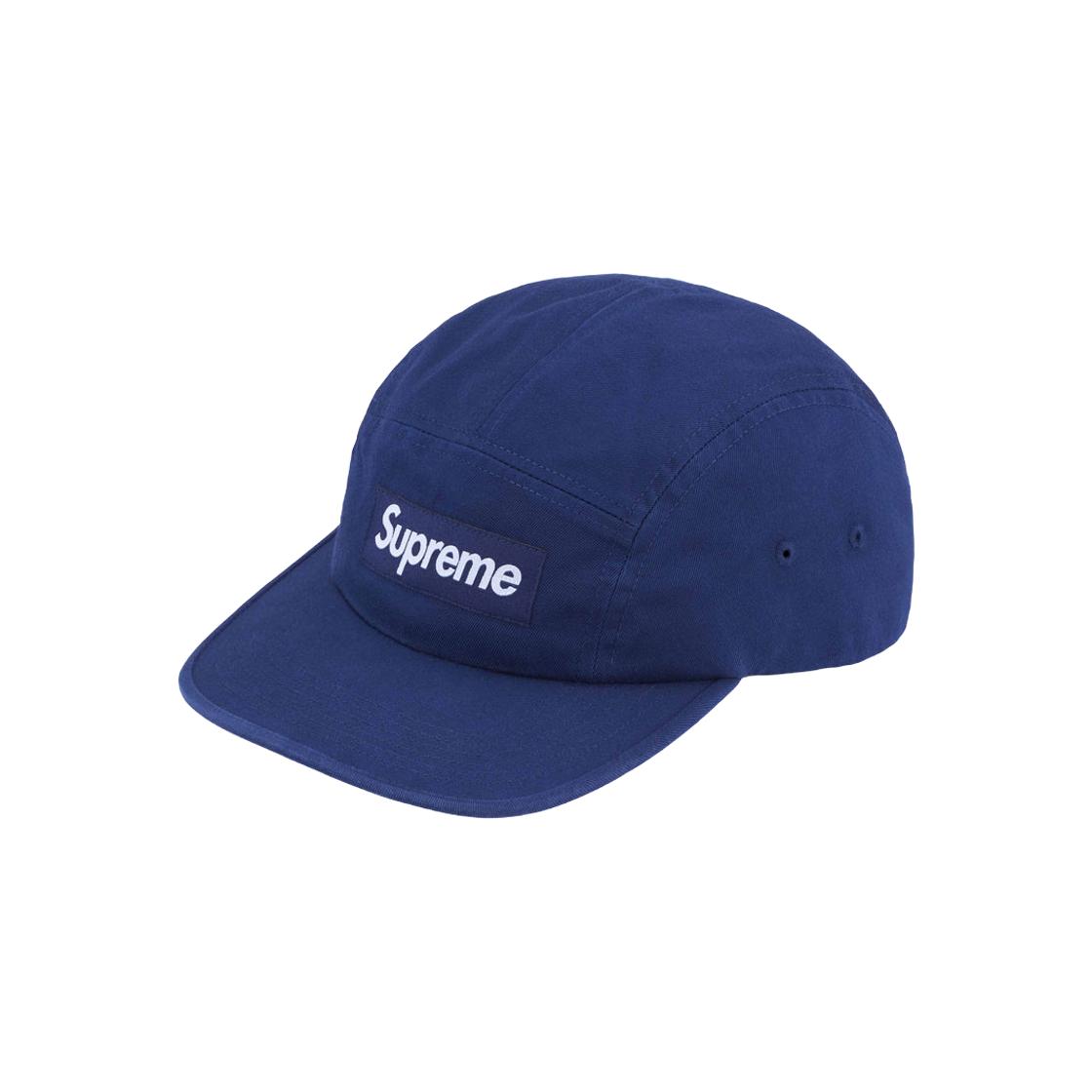 

Твиловая кепка Supreme из ткани чинос Темно-синяя 24SS