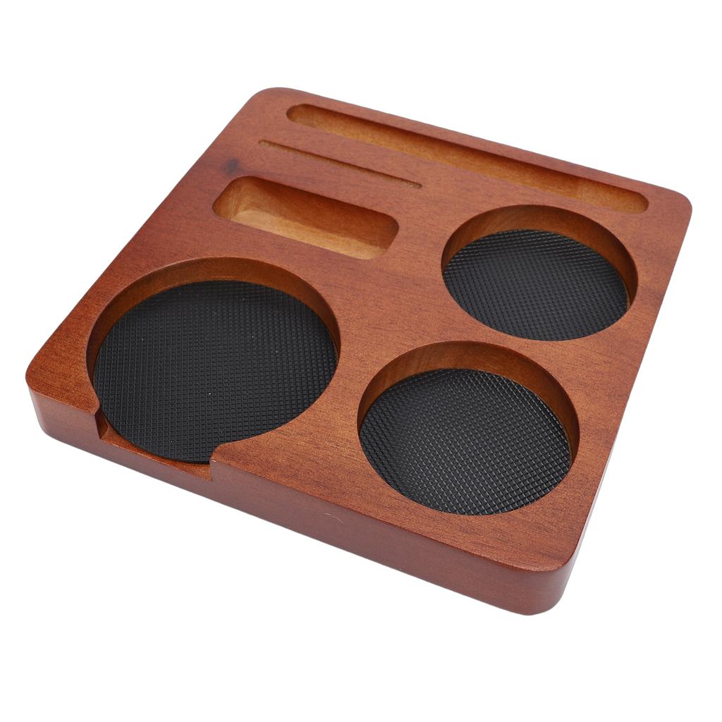   Filter Holder with Non-Slip Support for Coffee Pressing Station in Walnut Wood