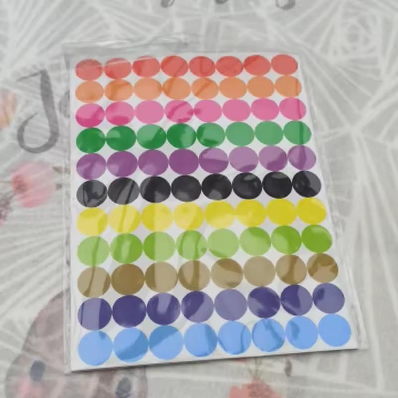 880pcs/10 Sheet 10mm Round Spot Circles Sealing Stiker Paper Labels Coloured Dot Stickers Adhesive Package Label Gift