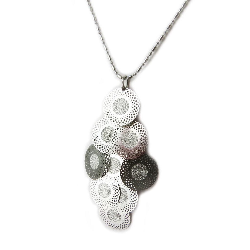 Les Trésors De Lily [N8199] - Silver 'Carmen' Designer Necklace