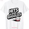 Camiseta Divertida de Vôlei Hits and Giggles Lovers vintage Lavada Ligeiramente gráfica Unissex streetwear Moda Versátil